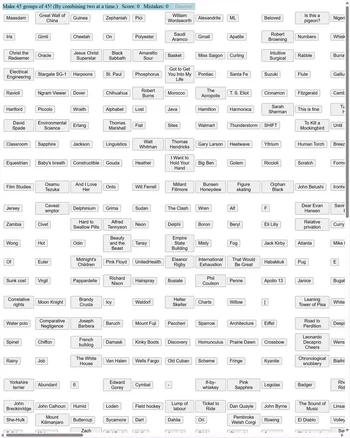45 by 45 Connections screenshot