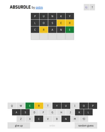 Absurdle screenshot