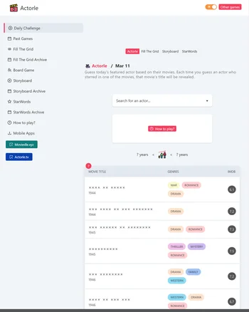 Actorle screenshot
