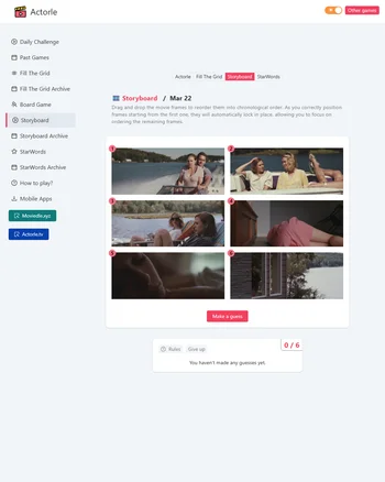 Actorle - Storyboard screenshot