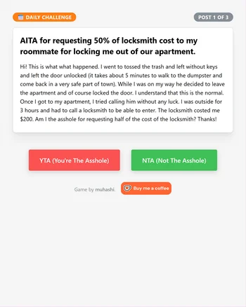 AITA Guesser screenshot