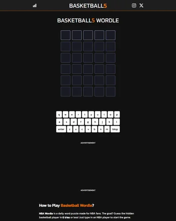 Basketball5 Wordle screenshot