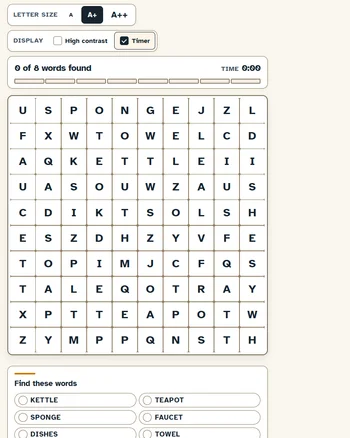 Big Print Games Word Search screenshot
