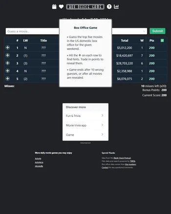 Box Office Game screenshot