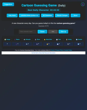 Cartoonguessr screenshot