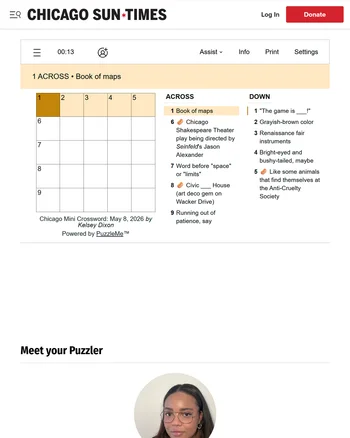 Chicago Sun-Times Mini Crossword screenshot