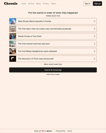 Chronle screenshot