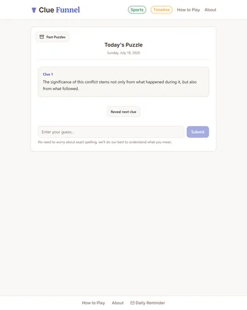 Clue Funnel screenshot