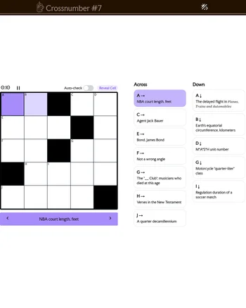 Crossnumber screenshot