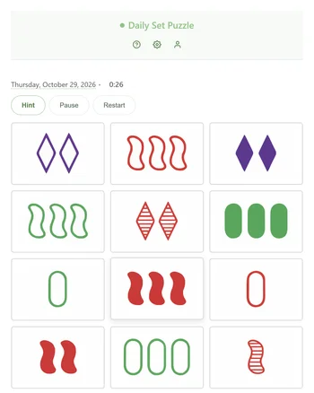 Daily Set Puzzle screenshot