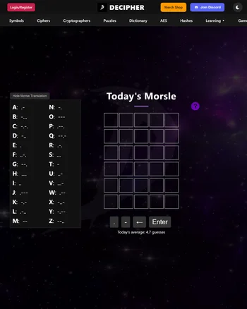DECIPHER Morsle screenshot