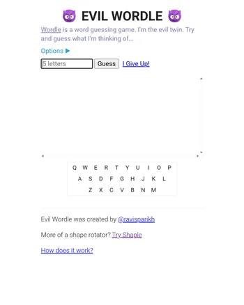 Evil Wordle screenshot