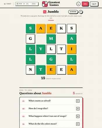 Greatest Games Jumble screenshot