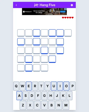 Hang Five screenshot