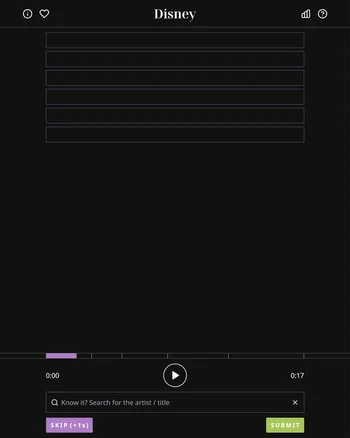 Heardle Disney screenshot