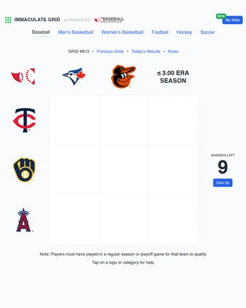 Immaculate Grid: Baseball screenshot