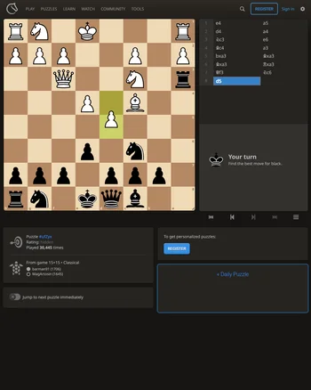Lichess Daily Puzzle screenshot