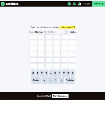 Mathler screenshot