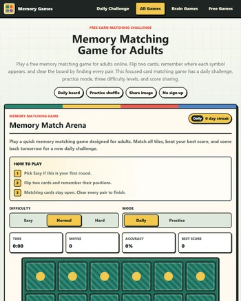 Memory Matching Game screenshot