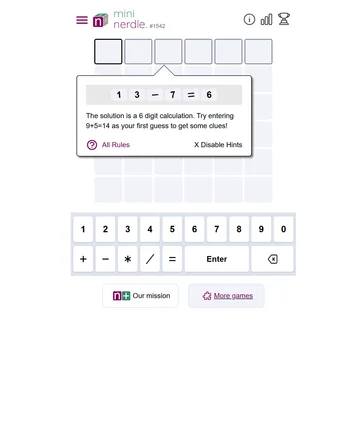 Mini Nerdle screenshot
