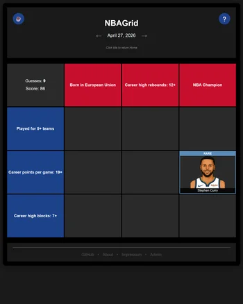 NBAGrid screenshot