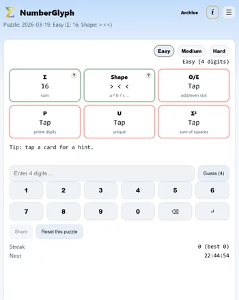 NumberGlyph screenshot