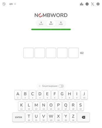Numbword screenshot