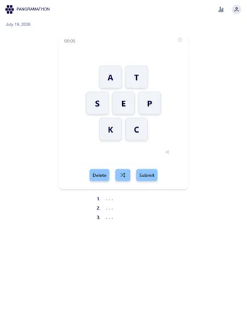 Pangramathon screenshot