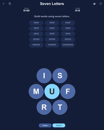 PuzzleLab Seven Letters screenshot
