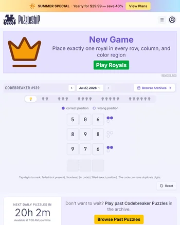 Puzzleship Codebreaker screenshot
