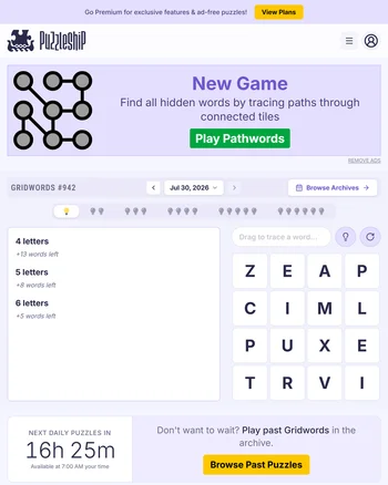 Puzzleship Gridwords screenshot