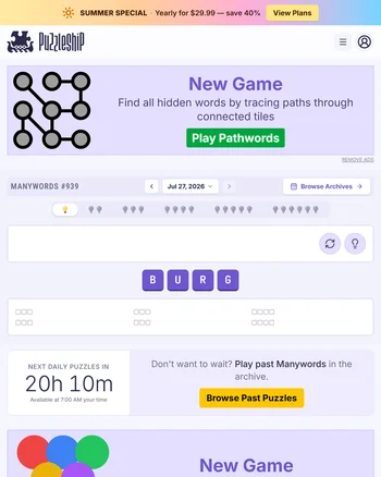 Puzzleship Manywords screenshot