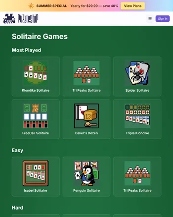 Puzzleship Solitaire Games screenshot