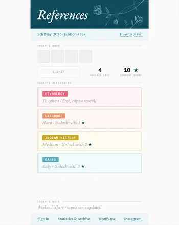 References screenshot