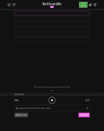 ReHeardle 80s screenshot
