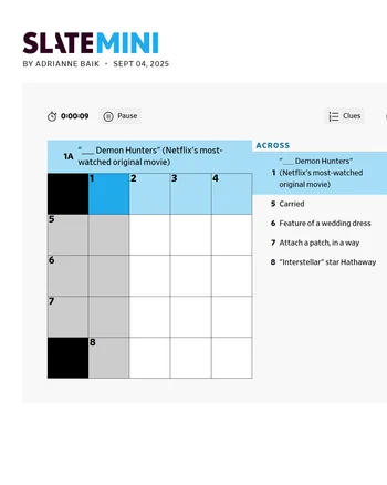 Slate Mini Crossword screenshot