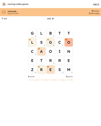 Subwords screenshot