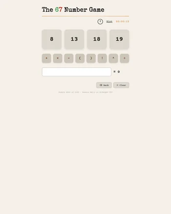 The 67 Number Game screenshot