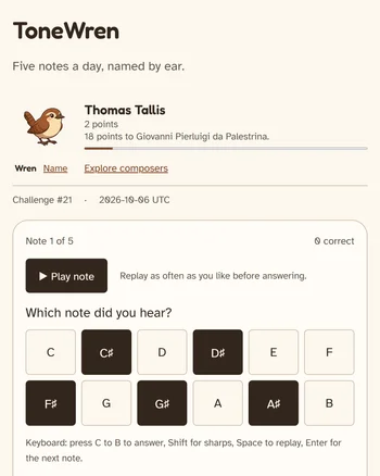 ToneWren screenshot