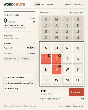 Wordchute screenshot