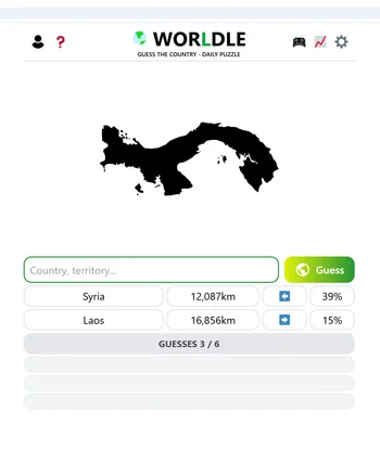 Worldle screenshot