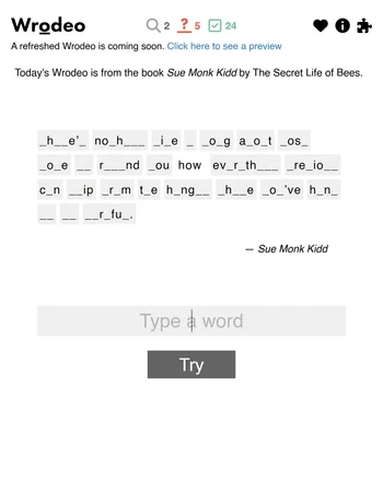 Wrodeo screenshot