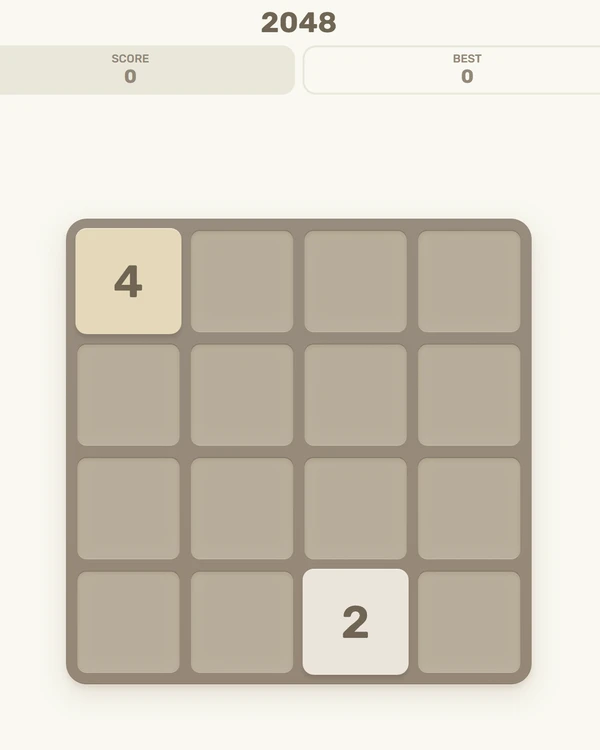 Screenshot of 2048, a logic game