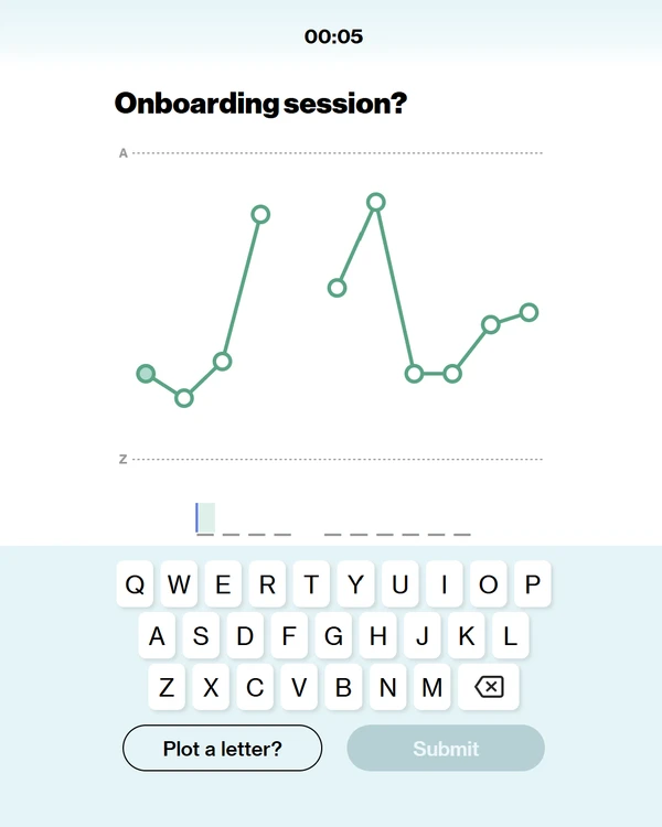 Screenshot of Alphadots, a daily word game