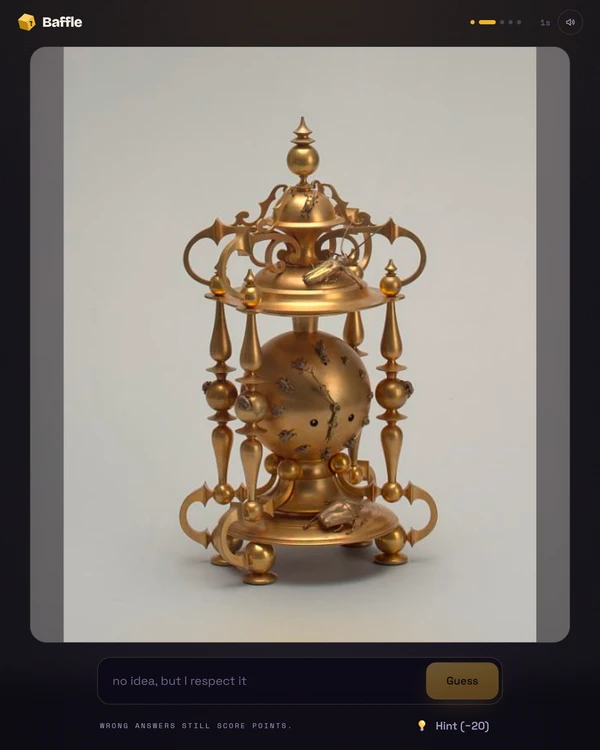 Screenshot of Baffle, a daily trivia game