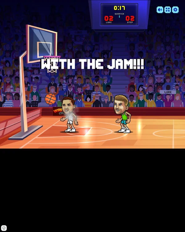 Screenshot of Basket Bros., a arcade-style game