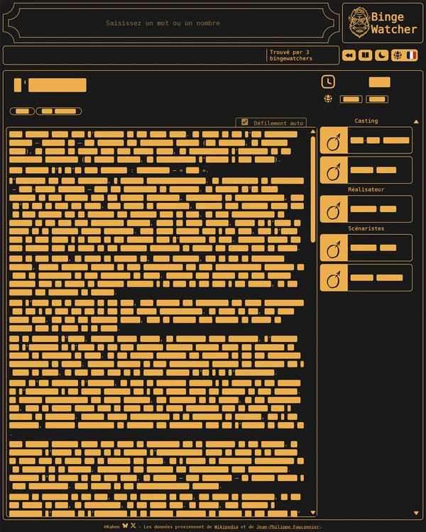 Screenshot of BingeWatcher France, a daily pop culture game