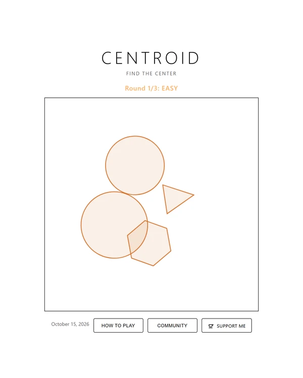 Screenshot of Centroid, a daily estimation game
