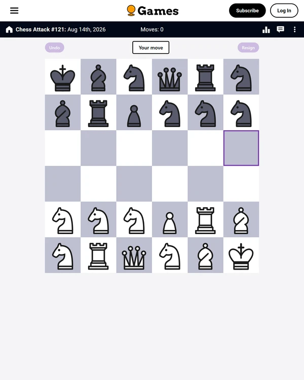Screenshot of Chess Attack, a daily logic game