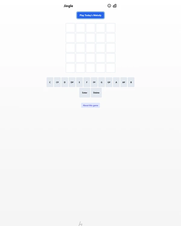 Screenshot of Daily Jingle, a daily music game